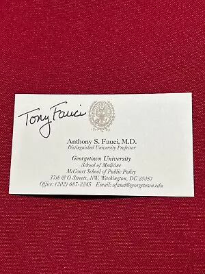 Doctor Anthony Tony Fauci Signed Georgetown Business Card Trump Biden Obama • $24