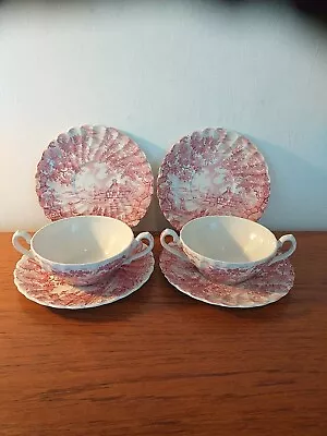 MYOTT POTTERY The Hunter  2 CUPS & 4 SAUCERS  • £20