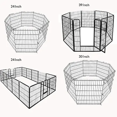 8-16panel 24”30 39  Metal Dog Cat Exercise Fence Playpen Kennel Durable Play • $91.58