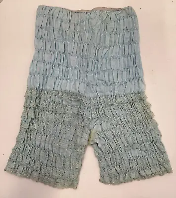 Vtg Blue Pettipants Ruffled Lace Bloomer Hi-waist Panties Sz M • $17.97