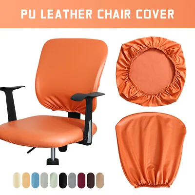 Waterproof Faux Leather Split Office Chair Cover Stretch Computer Chair Covers • $17.62