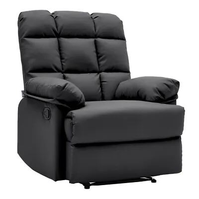 Velvet Recliner Padded Chair Highback Lounge Sofa Sleeper Armchair With Footrest • £199.95