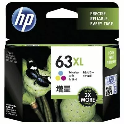 $45.89 • Buy Genuine HP 63XL Ink Cartridge Tri Colour Original Brand New Free Postage