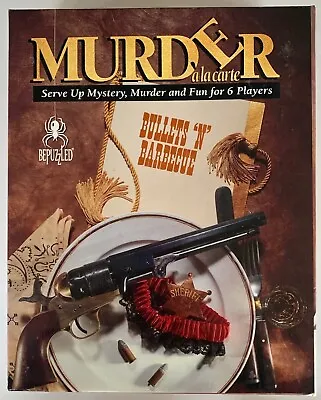 Murder A La Carte Bullets N Barbeque 1994 VINTAGE Murder Mystery Dinner Party • $6.39