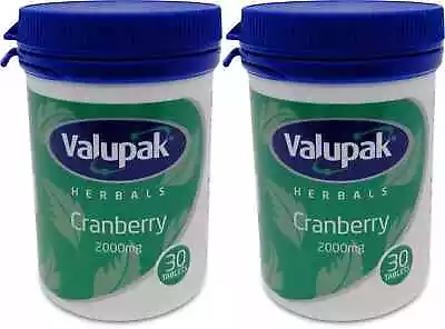 Valupak Cranberry 2000mg 30 Tablets | UTI Support | Vegan | High Strength X 2 • £10.99