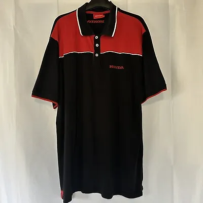 Honda Short Sleeve Logo Automotive Polo Shirt Black/Red Size 2XL • £19.99