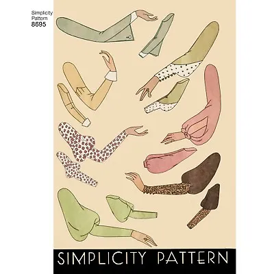 S8695 Style 1930's Simplicity SEWING PATTERN Set Of VTG Sleeves 1930s Size 10-22 • $8.95