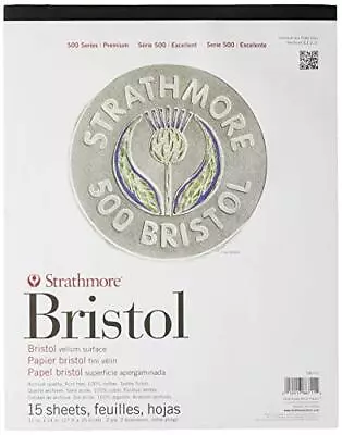 Strathmore 580-62 500 Series Bristol 2-Ply Vellum Surface 11 X14  White 15 Sh... • $30.32