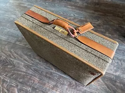 HARTMANN Vintage Tweed & Leather Banded Luggage Suitcase Combination 24” • $78.68