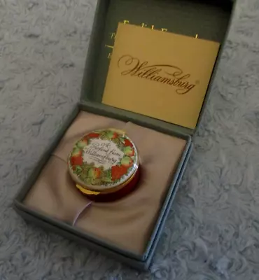$24.99 • Buy Crummles Enamels England Christmas WILLIAMSBURG Mini Hinged Trinket Pill Box NIB
