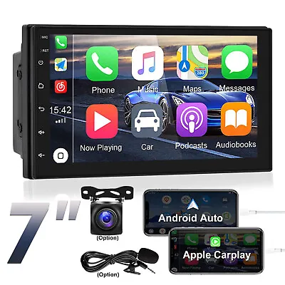 $65.89 • Buy 7 Car Apple Carplay Radio Android Auto Double Touch Screen Stereo Bluetooth 2Din