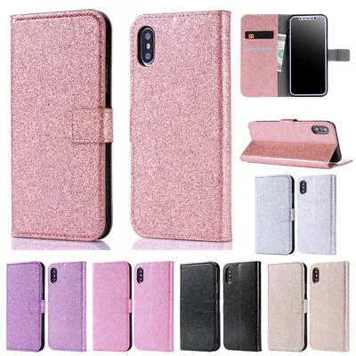 $10.99 • Buy Case For IPhone 11 12 13 Pro Max X 8 Plus Bling Glitter Flip Wallet Phone Cover