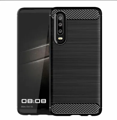 Carbon Fibre Slim Back Case Cover + LCD Screen Guard For Huawei P30 Huawei P40 • £3.49