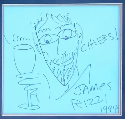 James Rizzi  CHEERS 1994 Original Hand Signed Drawing 2-D Pop Art Framed Art • $1395
