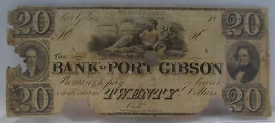 1830s-60s $20 Port Gibson Mississippi Obsolete Bank Note Civil War Era PC-31 • $79