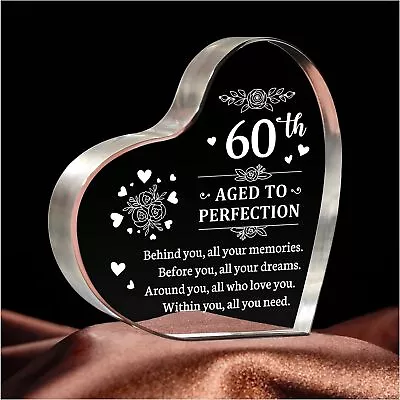 60th Birthday Gifts For Women Or Men Personalized Acrylic Plaque 60th Birthday • £13.79