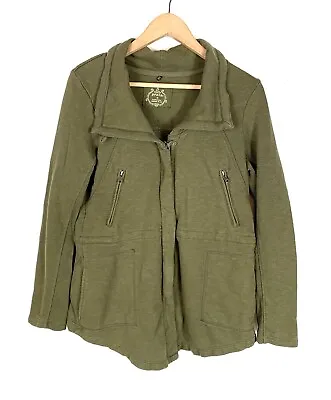 Prana Womens Jacket Sweater Army Green Multi Pocket Size Medium Full Zip • £34.05