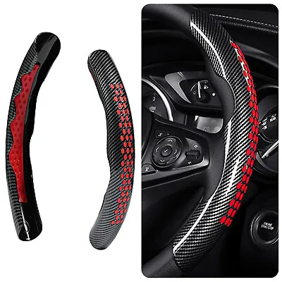 2x Carbon Fiber Universal Car Steering Wheel Booster Cover Anti Slip Accessories • $13.49