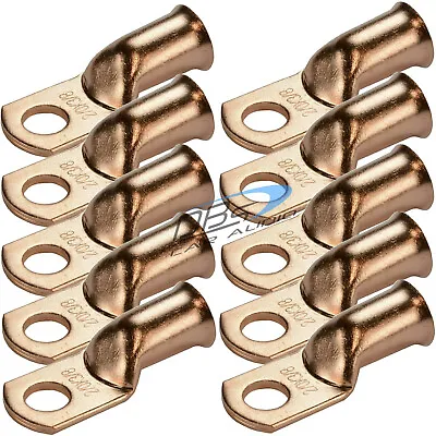 10 2/0 Gauge 3/8  Hole OFC Copper Ring Terminal 00 GA M10 Lug Battery Connector • $14.95