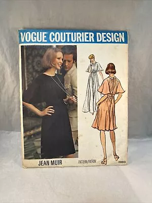 Vintage Vogue Couturier Jean Muir Sewing Pattern 2883 Dress Sz 14 Bust 36 Hip 38 • $10.99