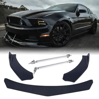 Front Bumper Lip Splitter Spoiler + Strut Rods For Ford Mustang GT Mondeo Focus • $36.88