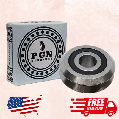 Rubber Sealed V Groove Roller Ball Bearing PGN Alloy Steel - RM2-2RS 3/8  4 Pack • $30.07