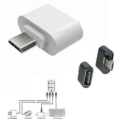 UK Micro USB To USB Adapter Mini OTG 5 Pin Converter Android Samsung Adaptor • £2.75