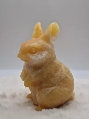 685g Orange Calcite Rabbit Bunny Carving Gemstone Healing • £46.40