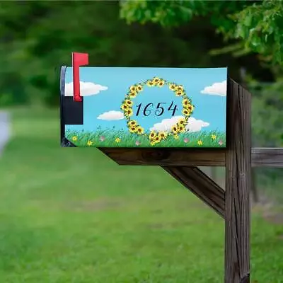 Fully Magnetic Custom Mailbox Cover Sunflower Design - PMBM19 • $21.99