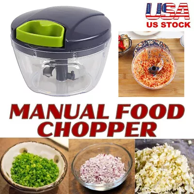 Hand Pull Chopper Vegetable Fruit Cutter Food Onion Veggie Dicer Slicer Kitchen • $9.35