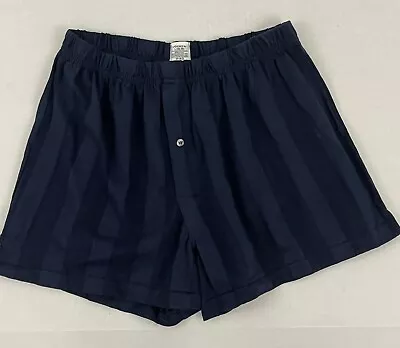 Vintage Jockey Men's L 36-38 Boxers Underwear Button Fly Mesh Stripe USA Blue • $28