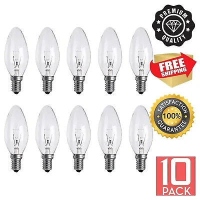 £10.99 • Buy 40w Candle Bulb SES E14 Clear Dimmable Small Edison Screw In Candle Bulbs X 10