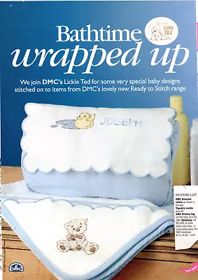 Lickle Ted Cross Stitch Pattern From Magazine - Bathtime Wrapped Up • £0.99