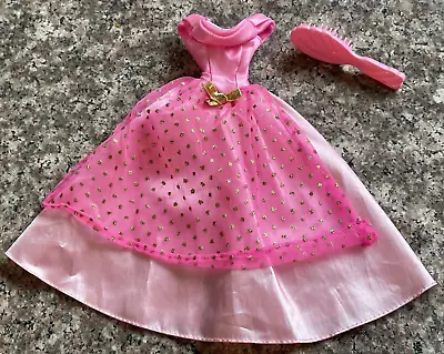 Vintage Barbie Rapunzel Princess Doll Gown Satin Dress Pink Gold 1999 Mattel • $7.88