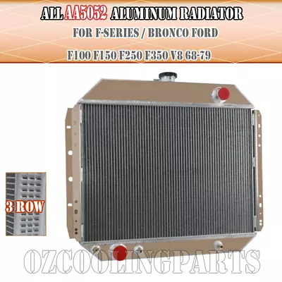 3 Row Radiator 1969-1979  For Ford F-Series F100 F250 F350 V8 Bronco Truck AT 72 • $226.05