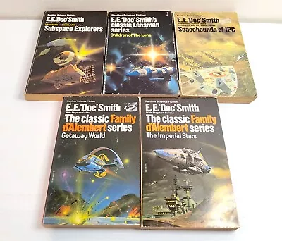 5 X EE Doc Smith Vintage SCIENCE FICTION NOVELS Lensman Family D'Alembert • £15.47