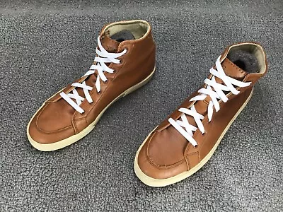 Polo Ralph Lauren Sneakers Men’s 11D Light Brown Leather High Top Lace Up  Shoes • $24