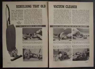 Vacuum Cleaner Servicing 1943 Vintage How-To INFO Eureka Upright Rebuild • $12.89