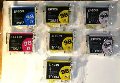 Lot-7 New Genuine Epson 98 High-capacity Ink T0982 T0983 T0984 T0986 • $47.99
