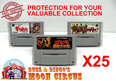 25x Nintendo Super Famicom Game Cartridge - Clear Protective Box Protectors  • $22.98