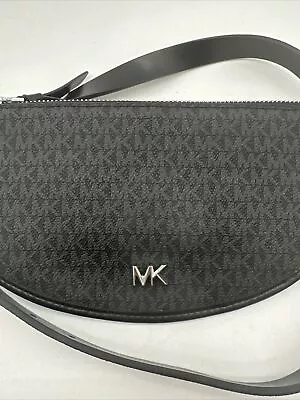 MICHAEL KORS Reversible Leather Slim Belt Bag /fanny Pack -Black To Logo -L/XL • $39.95