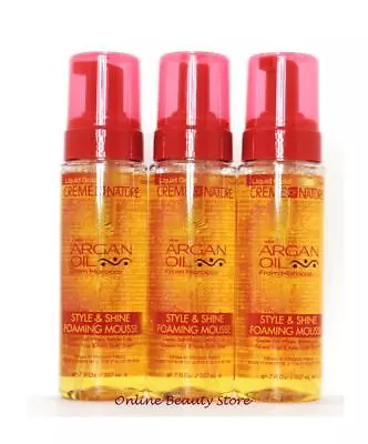 Creme Of Nature Argan Oil Style & Shine Foaming Mousse 7 Oz Pack Of 3 • $29.99