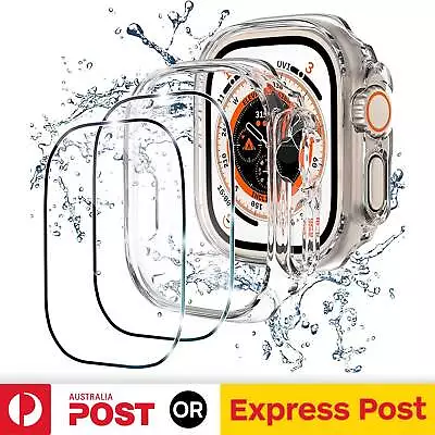 $7.50 • Buy For Apple Watch Ultra 2 49mm Tempered Glass Screen Protector Case Cover