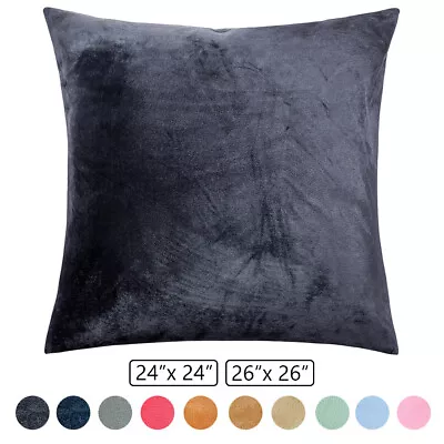 Throw Pillow Covers Sofa Decor Velvet Cushion Cases With Zipper 24 X24  26 X26  • $12.99