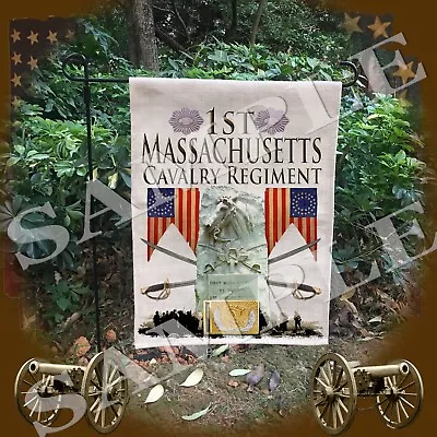 1st Massachusetts Cavalry USA American Civil War Themed Linen Garden/yard Flag • $23.99