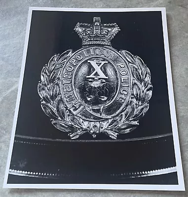 Victorian Met Police Helmet Plate X Division Photo 10” X 8” V Good Cond • £3.99