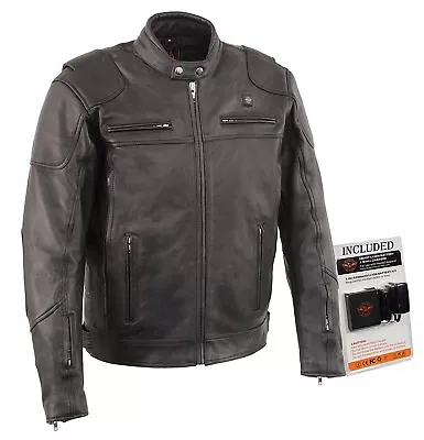 Milwaukee Leather Mens Heated Leather Biker Jacket W/ Rechargeable Battery Pack • $359.99