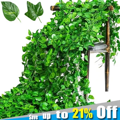 Artificial Hanging Ivy Garland Plant Fake Vine Leaf Wedding Fence Greenery Decor • £2.72