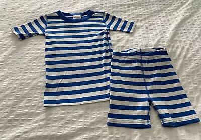 Hanna Andersson Blue White Stripe Pajama Set. Sz 8 (130). GUC • $14.99