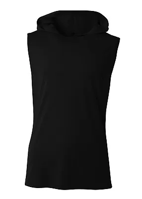 A4 N3410 Mens Sleeveless Moisture Wicking Cooling Performance Hooded T-Shirt • $14.12